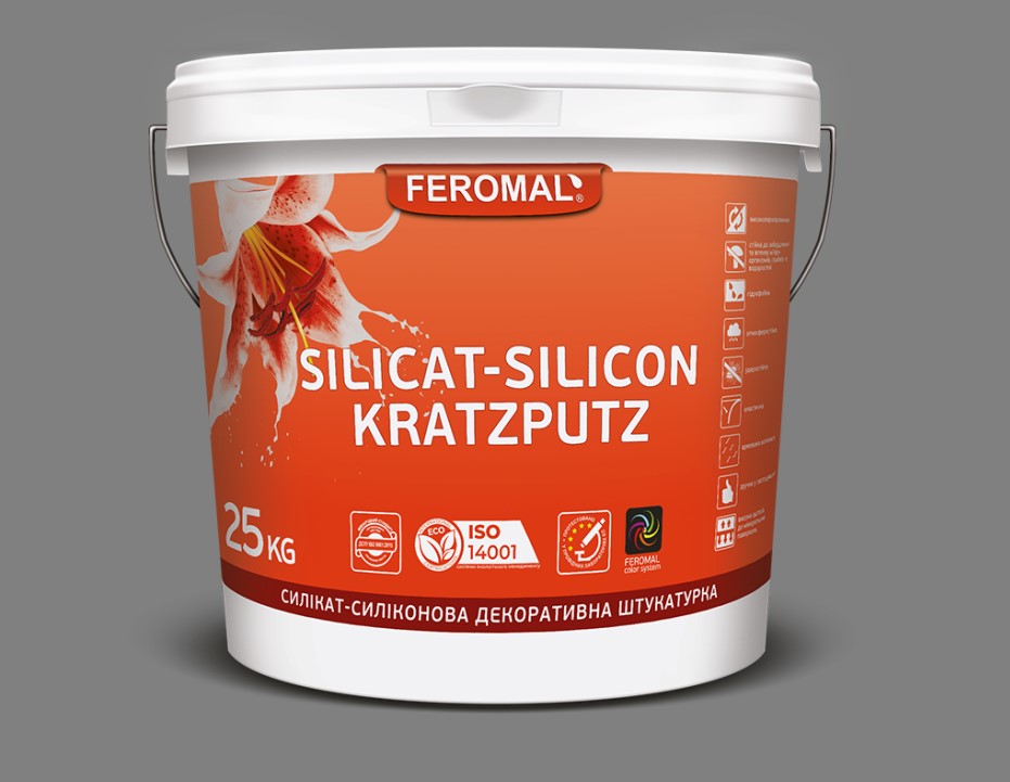FEROMAL 63 SILICAT-SILICON KRATZPUTZ Силікат-силіконова декоративна штукатурка типу ШУБА